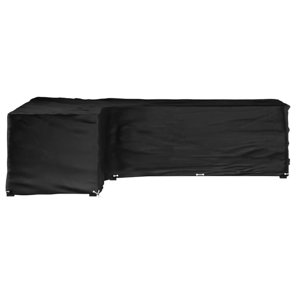 vidaXL L-formet havemøbelovertræk 220x285x80 cm 18 øjer