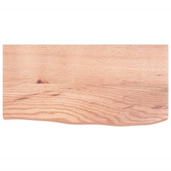vidaXL væghylde 60x30x(2-4) cm behandlet massivt egetræ lysebrun