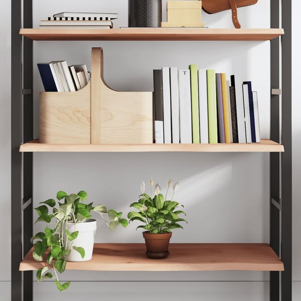 vidaXL Vegghylle 100x40x2 cm ubehandlet heltre eik