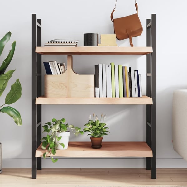 vidaXL væghylde 100x60x(2-6) cm ubehandlet massivt egetræ