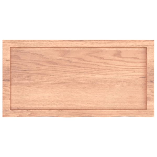 vidaXL væghylde 80x40x(2-6) cm behandlet massivt egetræ lysebrun