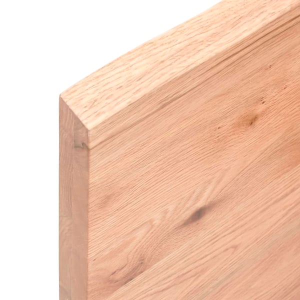 vidaXL væghylde 100x10x4 cm behandlet massivt egetræ lysebrun