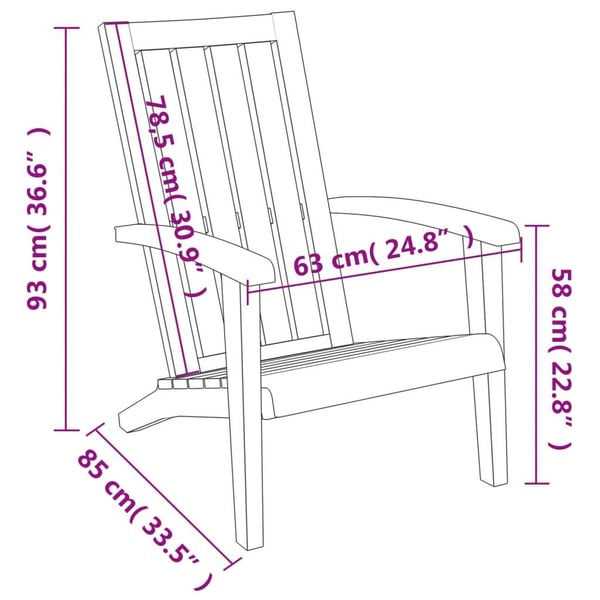 vidaXL Adirondack-havestol polypropylen lysebrun