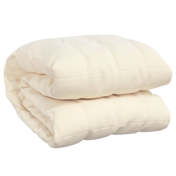 vidaXL tyngdetæppe 220x235 cm 11 kg stof lys cremefarve