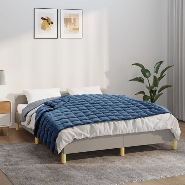 vidaXL tyngdetæppe 120x180 cm 5 kg stof blå
