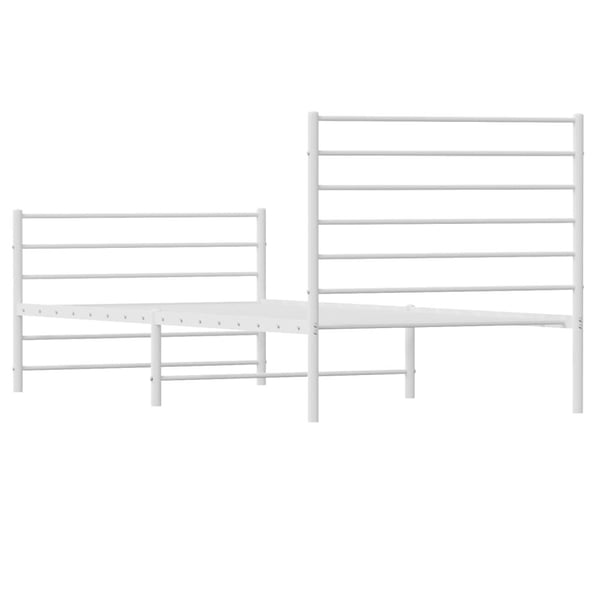 vidaXL Sengeramme i metall med hode- og fotgavl hvit 100x190 cm