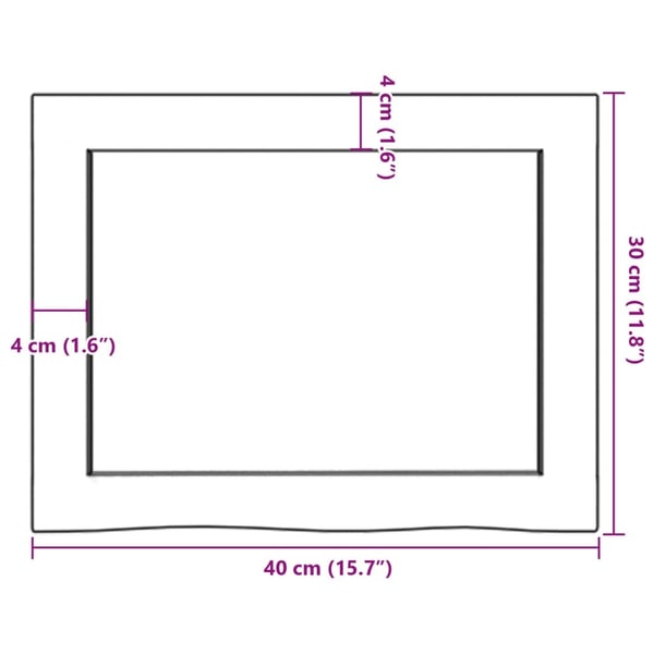 vidaXL væghylde 40x30x(2-4) cm behandlet massivt egetræ lysebrun