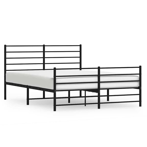 vidaXL Sengeramme i metall med hode- og fotgavl svart 120x200 cm