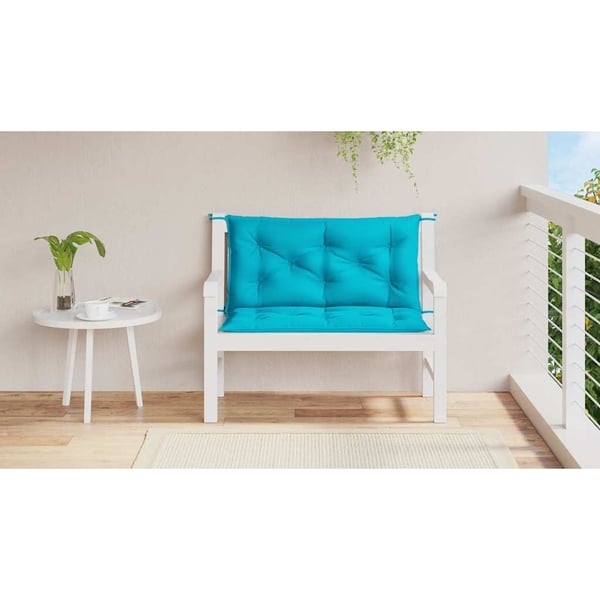 vidaXL hynder til havebænk 2 stk. 2 stk. 100x50x7 cm stof turkis