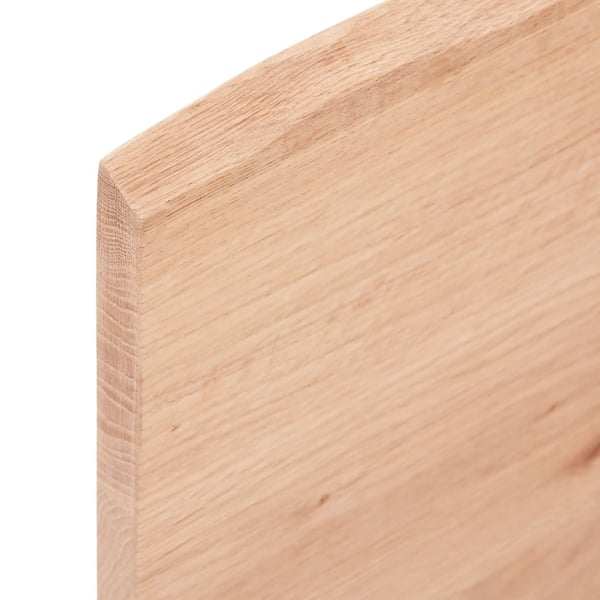 vidaXL væghylde 100x20x2 cm behandlet massivt egetræ lysebrun