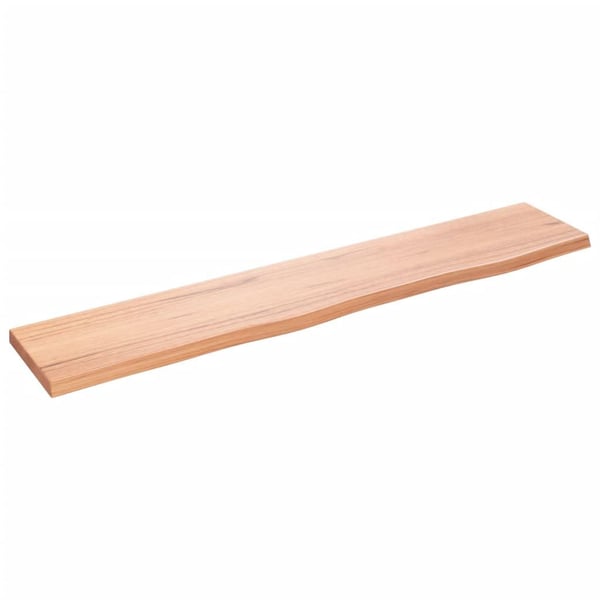 vidaXL væghylde 100x20x2 cm behandlet massivt egetræ lysebrun