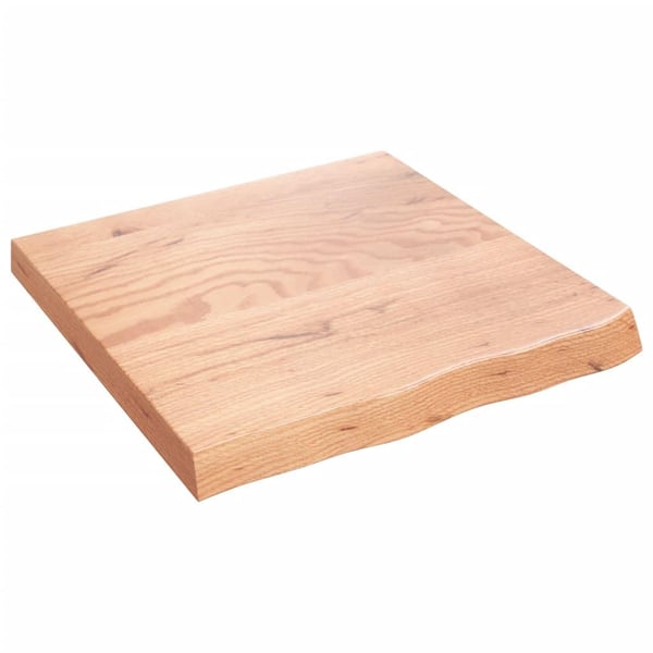 vidaXL væghylde 60x60x(2-6) cm behandlet massivt egetræ lysebrun