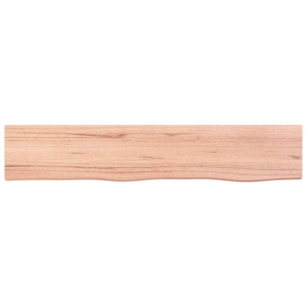 vidaXL væghylde 100x20x4 cm behandlet massivt egetræ lysebrun