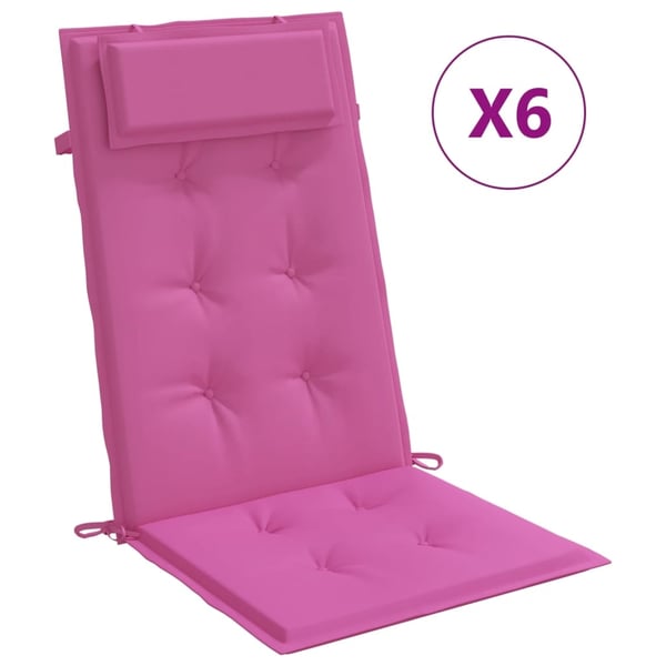 vidaXL stolehynder m. høj ryg 6 stk. oxfordstof pink