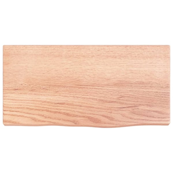 vidaXL væghylde 40x20x2 cm behandlet massivt egetræ lysebrun