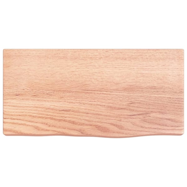 vidaXL væghylde 40x20x4 cm behandlet massivt egetræ lysebrun