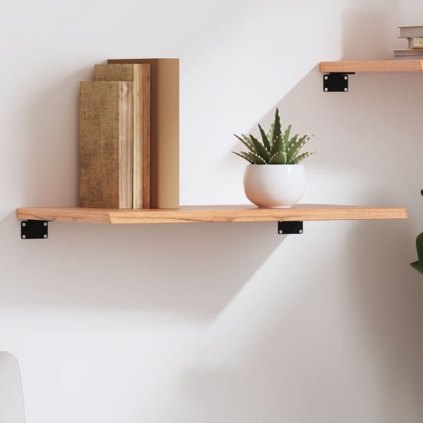 vidaXL Vegghylle lysebrun 60x40x2 cm behandlet heltre eik