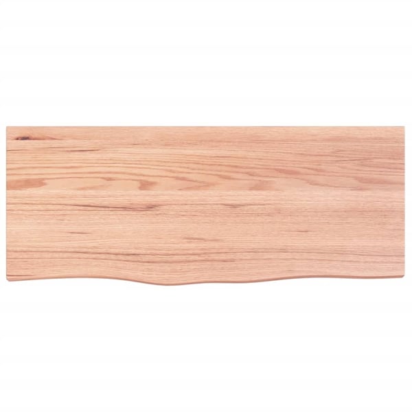 vidaXL væghylde 100x40x2 cm behandlet massivt egetræ lysebrun