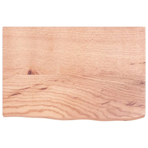 vidaXL Vegghylle lysebrun 60x40x(2-4) cm behandlet heltre eik