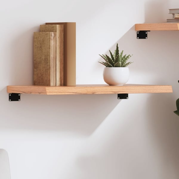vidaXL Vegghylle lysebrun 60x40x(2-4) cm behandlet heltre eik