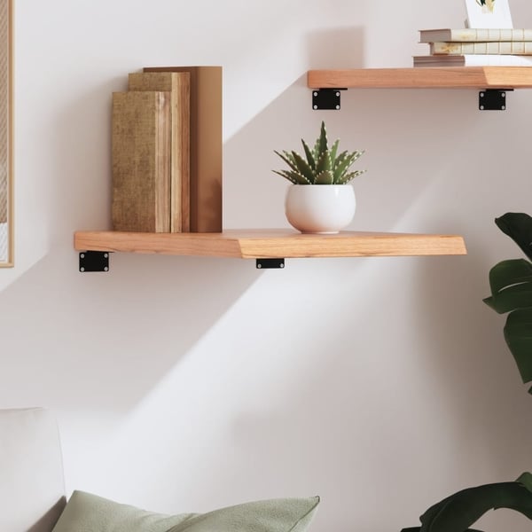 vidaXL væghylde 40x50x(2-4) cm behandlet massivt egetræ lysebrun