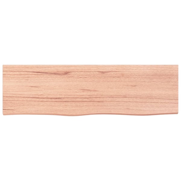 vidaXL Vägghylla ljusbrun 100x30x(2-4) cm behandlad massiv ek