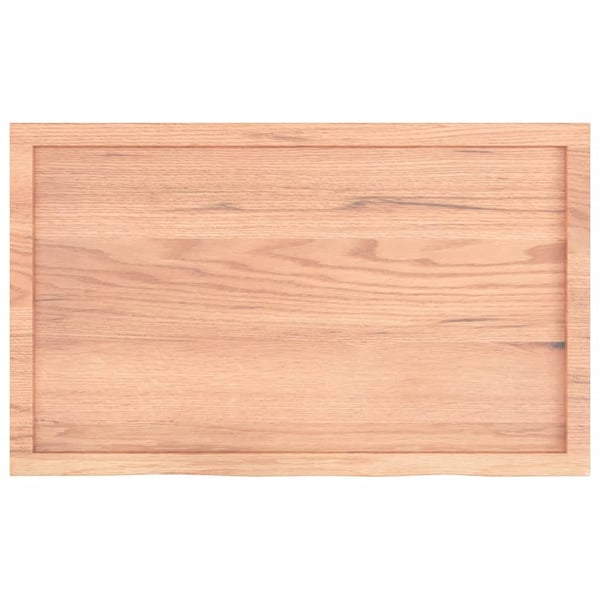vidaXL væghylde 100x60x(2-4) cm behandlet massivt egetræ lysebrun