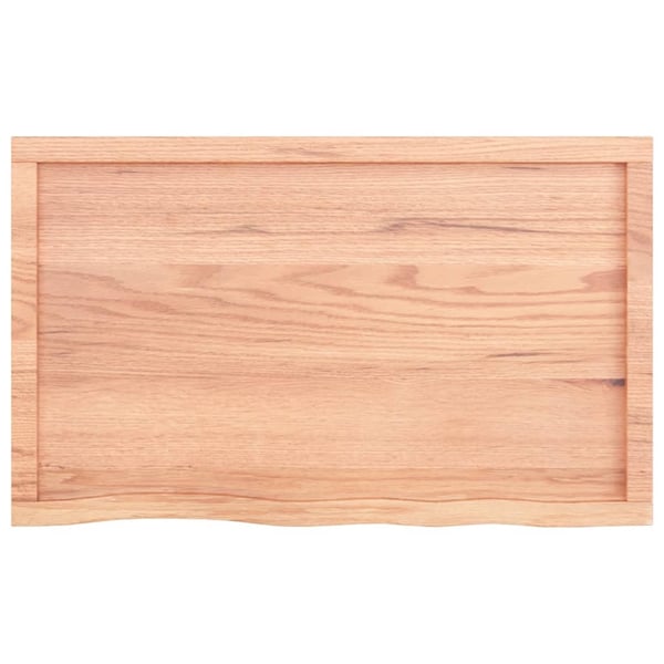vidaXL væghylde 100x60x(2-4) cm behandlet massivt egetræ lysebrun
