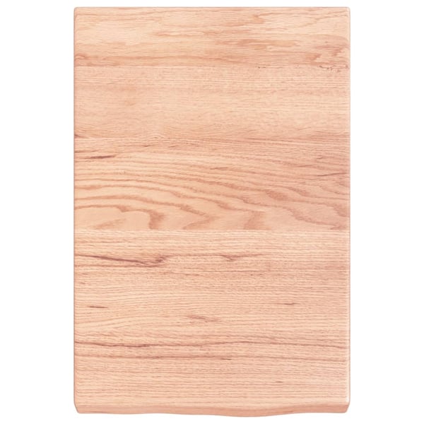 vidaXL væghylde 40x60x(2-6) cm behandlet massivt egetræ lysebrun
