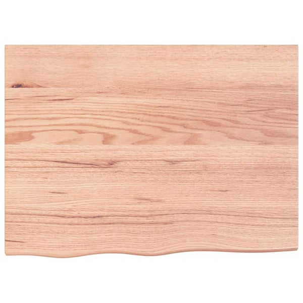 vidaXL væghylde 80x60x(2-6) cm behandlet massivt egetræ lysebrun