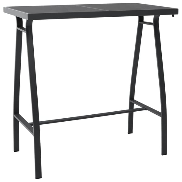 vidaXL Barbord til hage svart 110x60x110 cm herdet glass