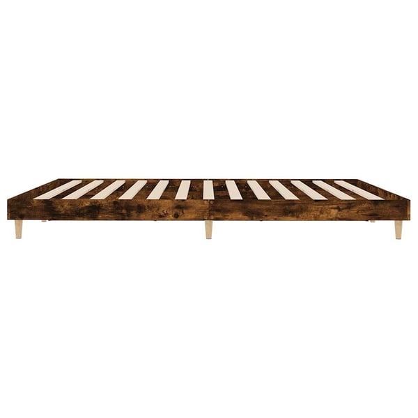 vidaXL Sengeramme uten madrass røkt eik 120x200 cm konstruert tre
