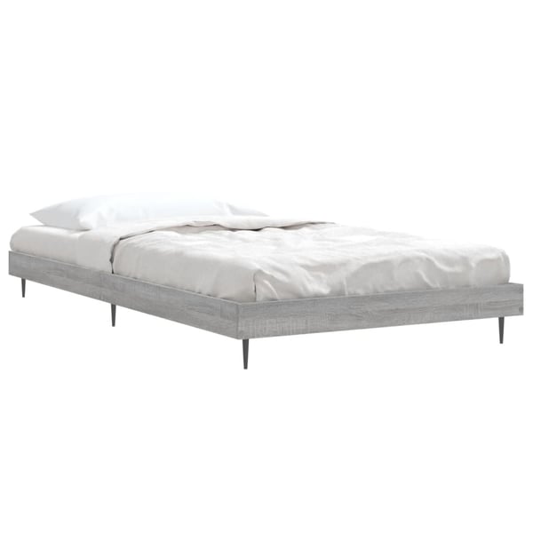 vidaXL Sengeramme grå sonoma 90x190 cm konstruert tre