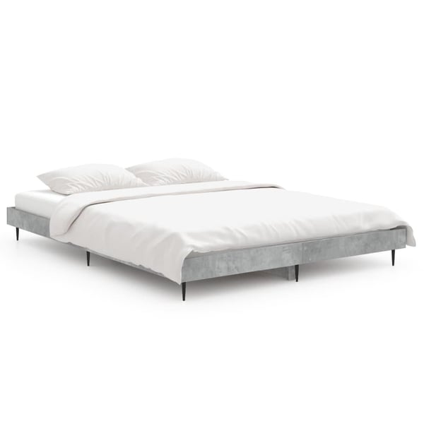 vidaXL Sengeramme betonggrå 140x190 cm konstruert tre