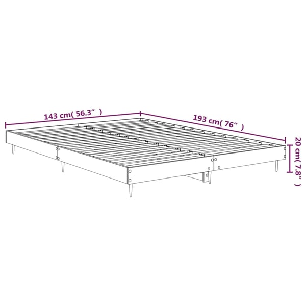 vidaXL Sengeramme betonggrå 140x190 cm konstruert tre