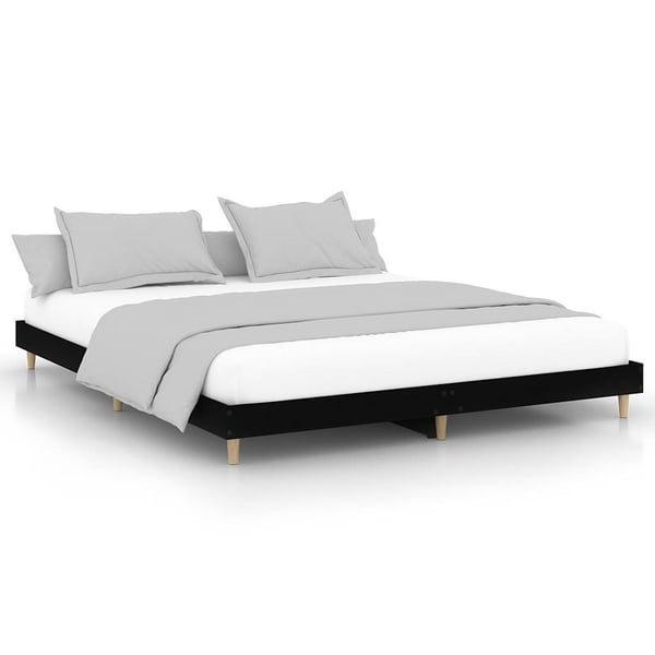 vidaXL sengestel 120x200 cm konstrueret træ sort