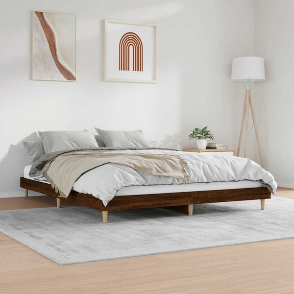 vidaXL Sengeramme uten madrass brun eik 120x200 cm konstruert tre