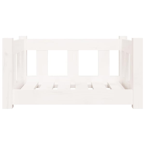 vidaXL hundeseng 55,5x45,5x28 cm massivt fyrretræ hvid