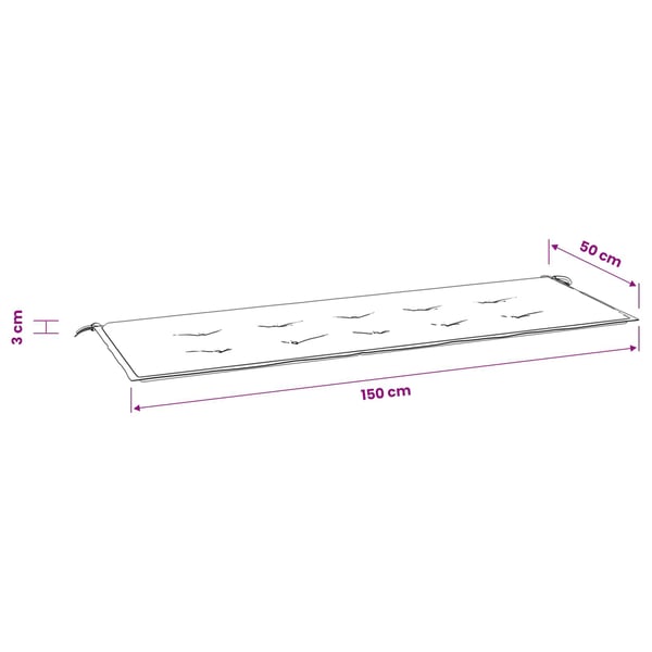 vidaXL hynde til havebænk 150x50x3 cm oxfordstof flerfarvet
