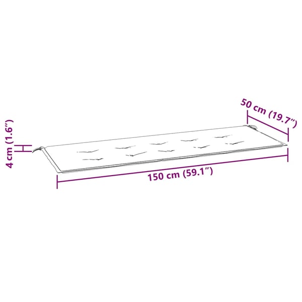 vidaXL hynde til havebænk 150x50x3 cm oxfordstof flerfarvet