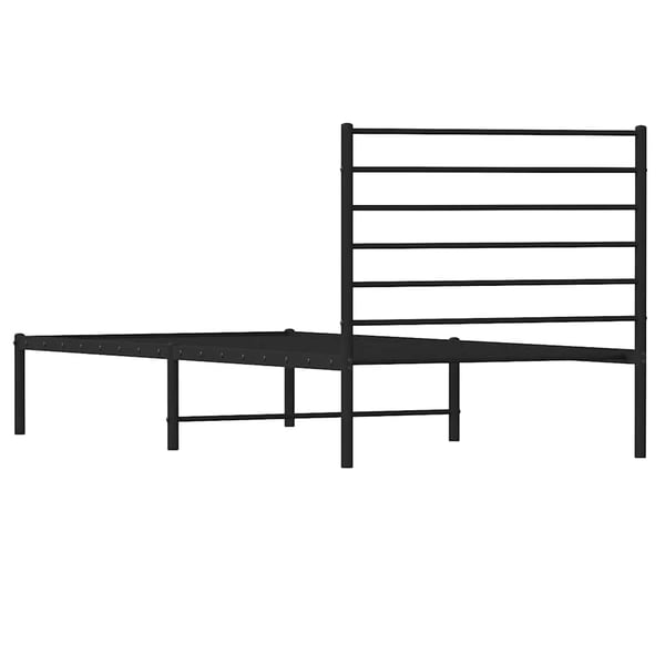 vidaXL Sengeramme i metall med hodegavl svart 107x203 cm