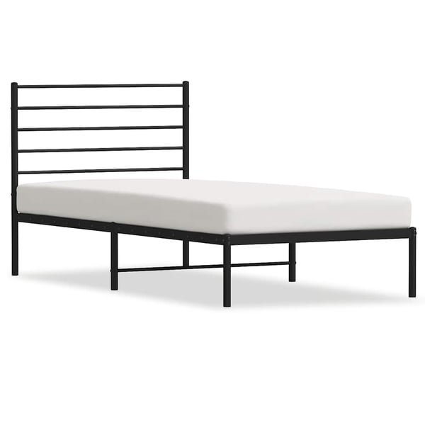 vidaXL Sengeramme i metall med hodegavl svart 107x203 cm