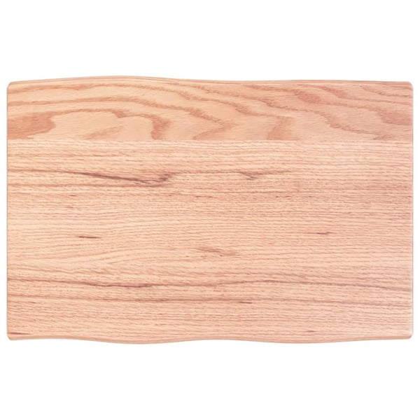 vidaXL bordplade 60x40x2 cm naturlig kant behandlet egetræ lysebrun