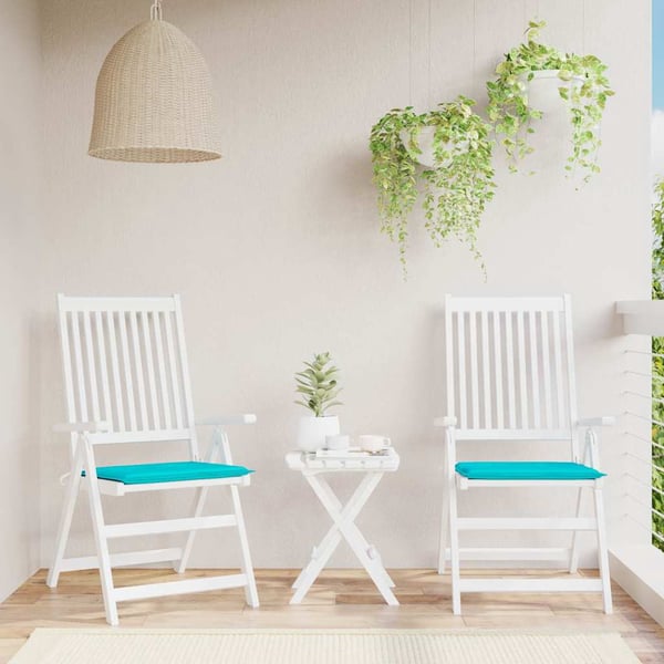 vidaXL hynder til havestol 2 stk. 40x40x3 cm stof turkis