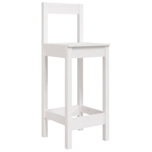 vidaXL Hagebarsett 9 deler hvit heltre furu