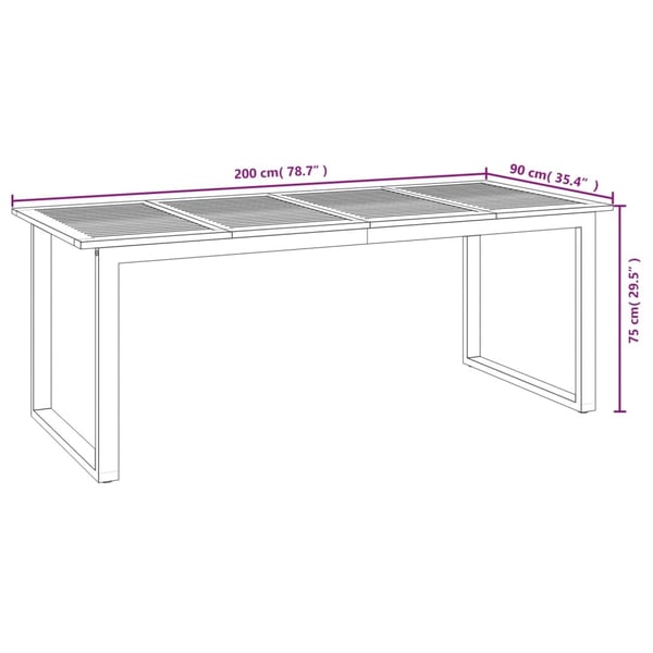 vidaXL Hagespisegruppe 9 deler heltre akasie og metal