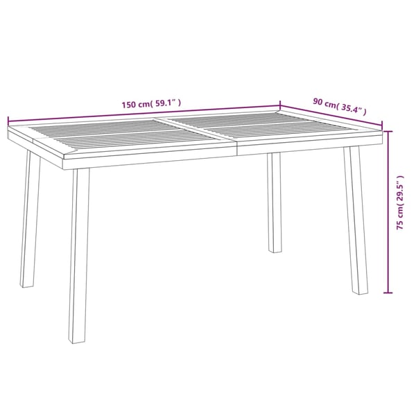 vidaXL Hagespisegruppe 7 deler heltre akasie og metall