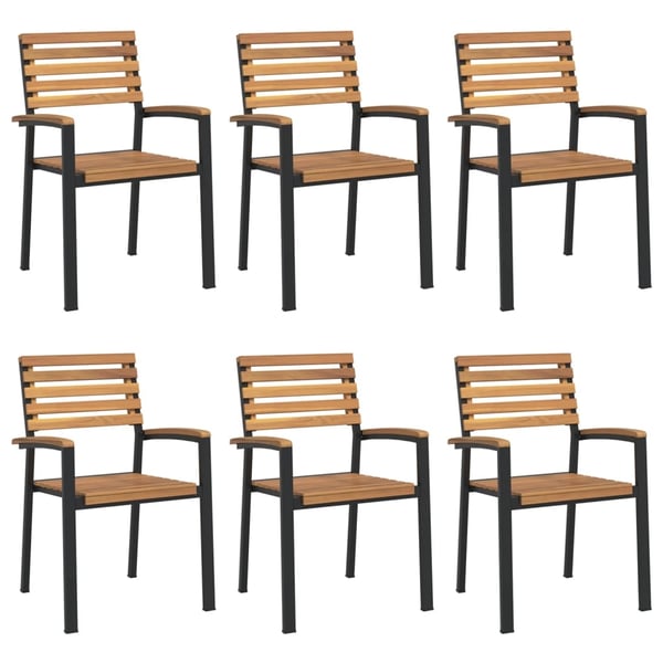 vidaXL Hagespisegruppe 7 deler heltre akasie og metall