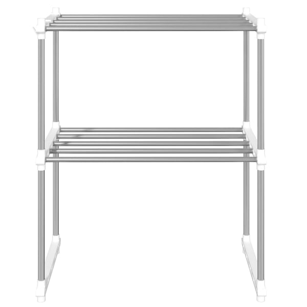 vidaXL Hylle til mikrobølgeovn hvit 51x27x63 cm aluminium