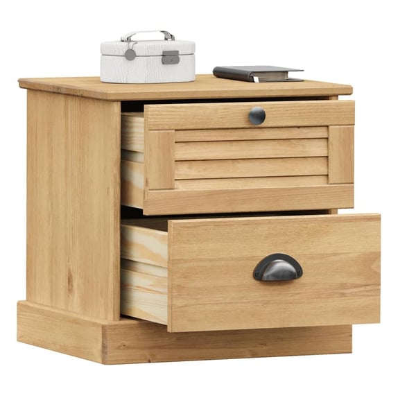vidaXL Nattbord VIGO 42x35x42 cm heltre furu